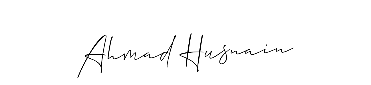 How to make Ahmad Husnain signature? Allison_Script is a professional autograph style. Create handwritten signature for Ahmad Husnain name. Ahmad Husnain signature style 2 images and pictures png