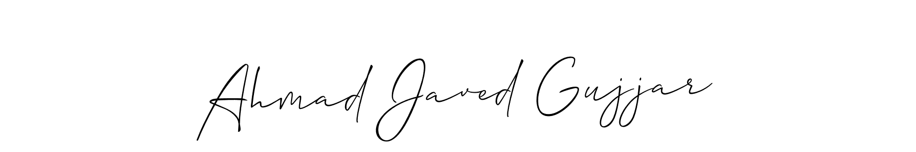 Design your own signature with our free online signature maker. With this signature software, you can create a handwritten (Allison_Script) signature for name Ahmad Javed Gujjar. Ahmad Javed Gujjar signature style 2 images and pictures png