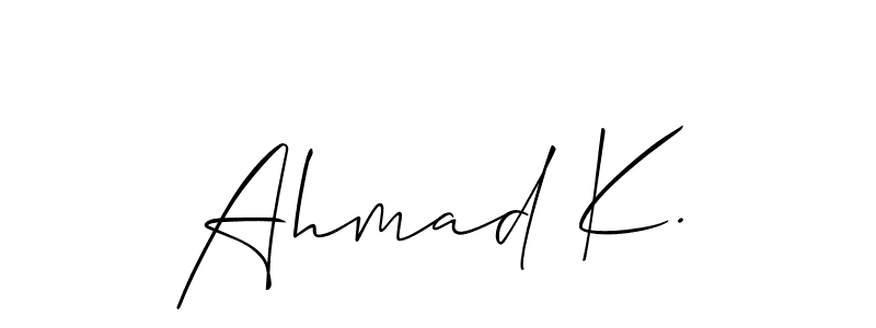 How to Draw Ahmad K. signature style? Allison_Script is a latest design signature styles for name Ahmad K.. Ahmad K. signature style 2 images and pictures png