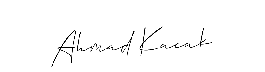 How to make Ahmad Kacak name signature. Use Allison_Script style for creating short signs online. This is the latest handwritten sign. Ahmad Kacak signature style 2 images and pictures png