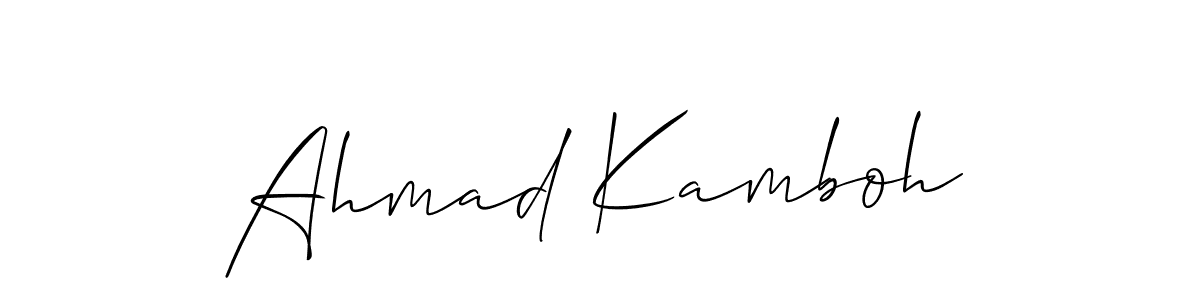 Ahmad Kamboh stylish signature style. Best Handwritten Sign (Allison_Script) for my name. Handwritten Signature Collection Ideas for my name Ahmad Kamboh. Ahmad Kamboh signature style 2 images and pictures png