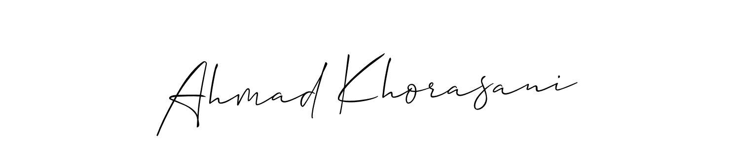 You should practise on your own different ways (Allison_Script) to write your name (Ahmad Khorasani) in signature. don't let someone else do it for you. Ahmad Khorasani signature style 2 images and pictures png