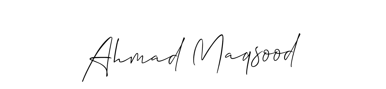 Use a signature maker to create a handwritten signature online. With this signature software, you can design (Allison_Script) your own signature for name Ahmad Maqsood. Ahmad Maqsood signature style 2 images and pictures png