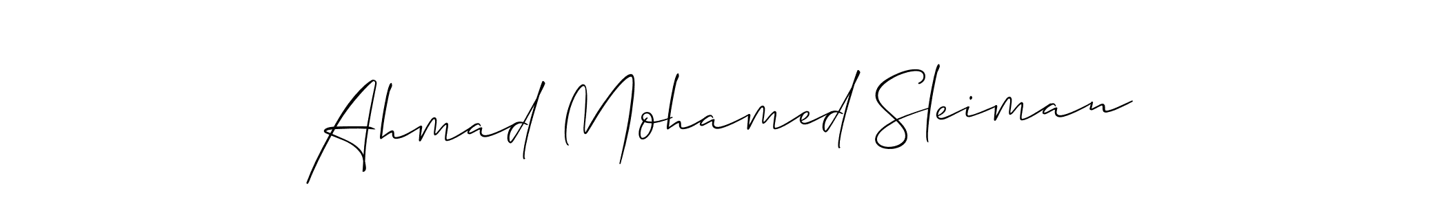 Use a signature maker to create a handwritten signature online. With this signature software, you can design (Allison_Script) your own signature for name Ahmad Mohamed Sleiman. Ahmad Mohamed Sleiman signature style 2 images and pictures png