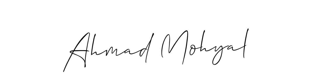 How to make Ahmad Mohyal name signature. Use Allison_Script style for creating short signs online. This is the latest handwritten sign. Ahmad Mohyal signature style 2 images and pictures png