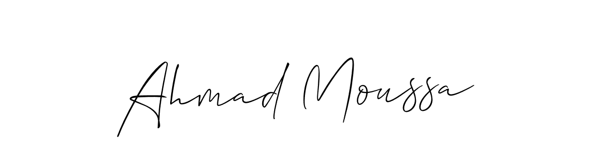 Make a beautiful signature design for name Ahmad Moussa. With this signature (Allison_Script) style, you can create a handwritten signature for free. Ahmad Moussa signature style 2 images and pictures png