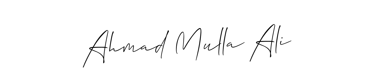 How to make Ahmad Mulla Ali name signature. Use Allison_Script style for creating short signs online. This is the latest handwritten sign. Ahmad Mulla Ali signature style 2 images and pictures png