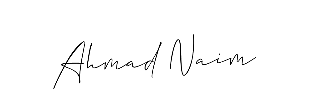 You should practise on your own different ways (Allison_Script) to write your name (Ahmad Naim) in signature. don't let someone else do it for you. Ahmad Naim signature style 2 images and pictures png