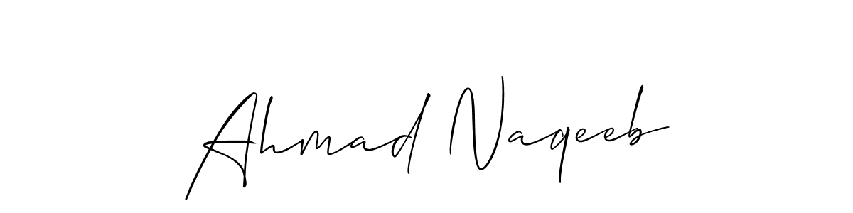 It looks lik you need a new signature style for name Ahmad Naqeeb. Design unique handwritten (Allison_Script) signature with our free signature maker in just a few clicks. Ahmad Naqeeb signature style 2 images and pictures png