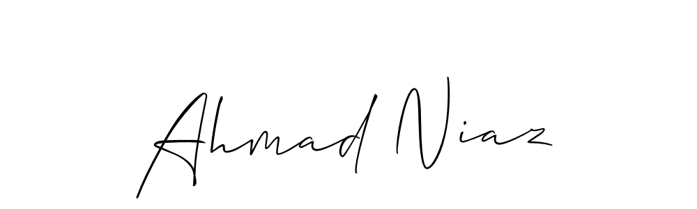 Create a beautiful signature design for name Ahmad Niaz. With this signature (Allison_Script) fonts, you can make a handwritten signature for free. Ahmad Niaz signature style 2 images and pictures png