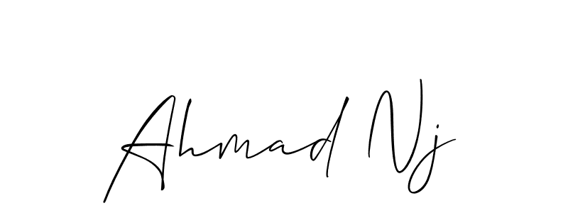 Also You can easily find your signature by using the search form. We will create Ahmad Nj name handwritten signature images for you free of cost using Allison_Script sign style. Ahmad Nj signature style 2 images and pictures png