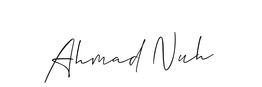 Design your own signature with our free online signature maker. With this signature software, you can create a handwritten (Allison_Script) signature for name Ahmad Nuh. Ahmad Nuh signature style 2 images and pictures png
