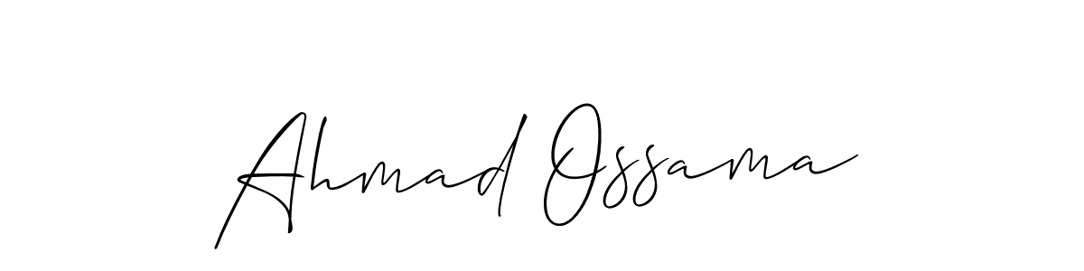 This is the best signature style for the Ahmad Ossama name. Also you like these signature font (Allison_Script). Mix name signature. Ahmad Ossama signature style 2 images and pictures png