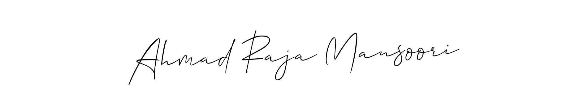 Also we have Ahmad Raja Mansoori name is the best signature style. Create professional handwritten signature collection using Allison_Script autograph style. Ahmad Raja Mansoori signature style 2 images and pictures png