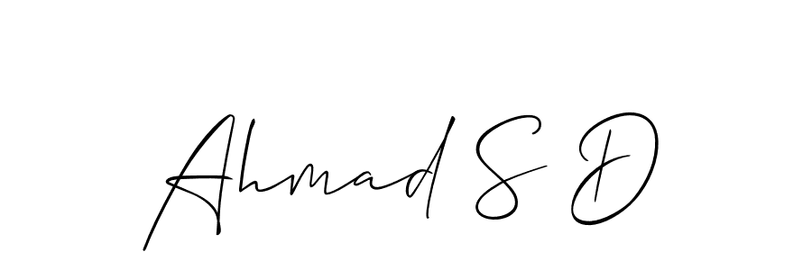 Make a beautiful signature design for name Ahmad S D. With this signature (Allison_Script) style, you can create a handwritten signature for free. Ahmad S D signature style 2 images and pictures png