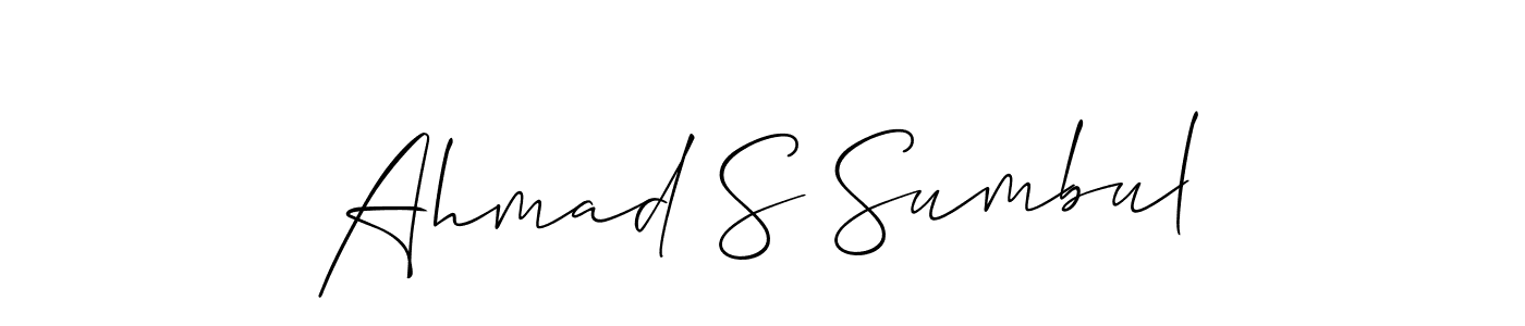 if you are searching for the best signature style for your name Ahmad S Sumbul. so please give up your signature search. here we have designed multiple signature styles  using Allison_Script. Ahmad S Sumbul signature style 2 images and pictures png
