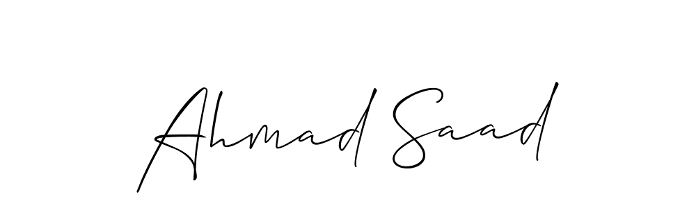 Allison_Script is a professional signature style that is perfect for those who want to add a touch of class to their signature. It is also a great choice for those who want to make their signature more unique. Get Ahmad Saad name to fancy signature for free. Ahmad Saad signature style 2 images and pictures png