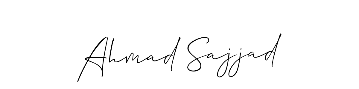 Also we have Ahmad Sajjad name is the best signature style. Create professional handwritten signature collection using Allison_Script autograph style. Ahmad Sajjad signature style 2 images and pictures png