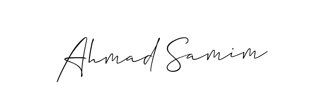 Allison_Script is a professional signature style that is perfect for those who want to add a touch of class to their signature. It is also a great choice for those who want to make their signature more unique. Get Ahmad Samim name to fancy signature for free. Ahmad Samim signature style 2 images and pictures png