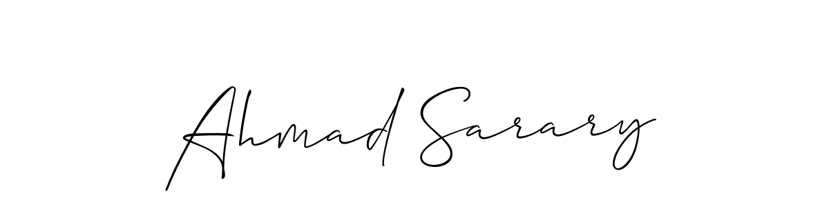 Make a beautiful signature design for name Ahmad Sarary. With this signature (Allison_Script) style, you can create a handwritten signature for free. Ahmad Sarary signature style 2 images and pictures png