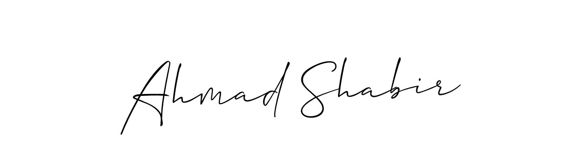 How to make Ahmad Shabir name signature. Use Allison_Script style for creating short signs online. This is the latest handwritten sign. Ahmad Shabir signature style 2 images and pictures png