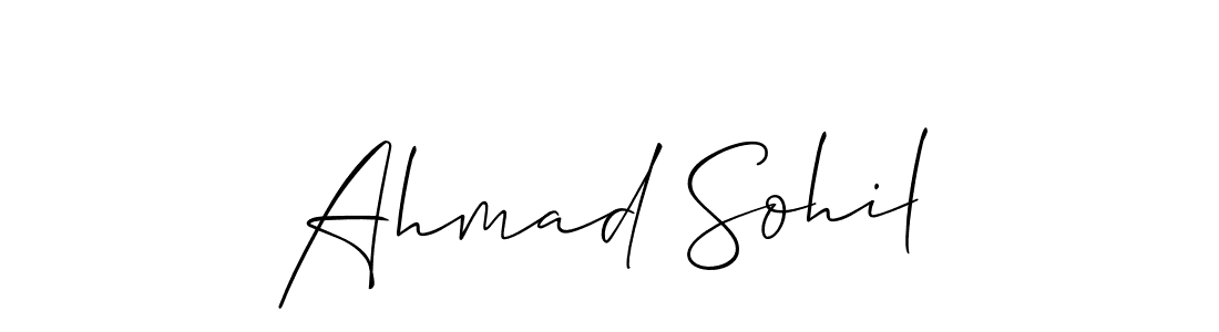 Also You can easily find your signature by using the search form. We will create Ahmad Sohil name handwritten signature images for you free of cost using Allison_Script sign style. Ahmad Sohil signature style 2 images and pictures png