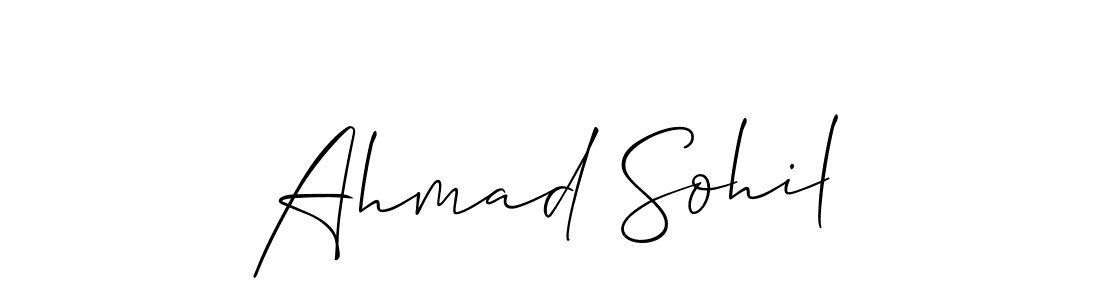 Use a signature maker to create a handwritten signature online. With this signature software, you can design (Allison_Script) your own signature for name Ahmad Sohil. Ahmad Sohil signature style 2 images and pictures png