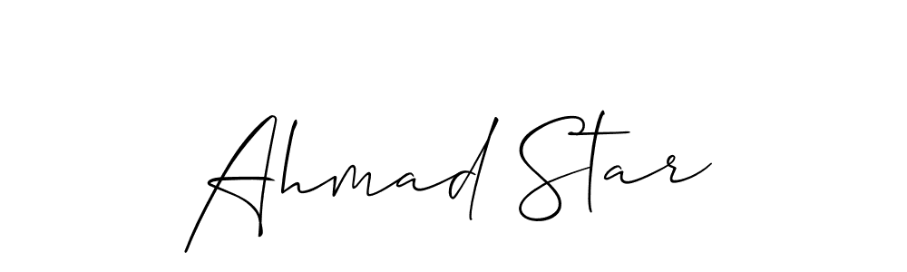 Allison_Script is a professional signature style that is perfect for those who want to add a touch of class to their signature. It is also a great choice for those who want to make their signature more unique. Get Ahmad Star name to fancy signature for free. Ahmad Star signature style 2 images and pictures png