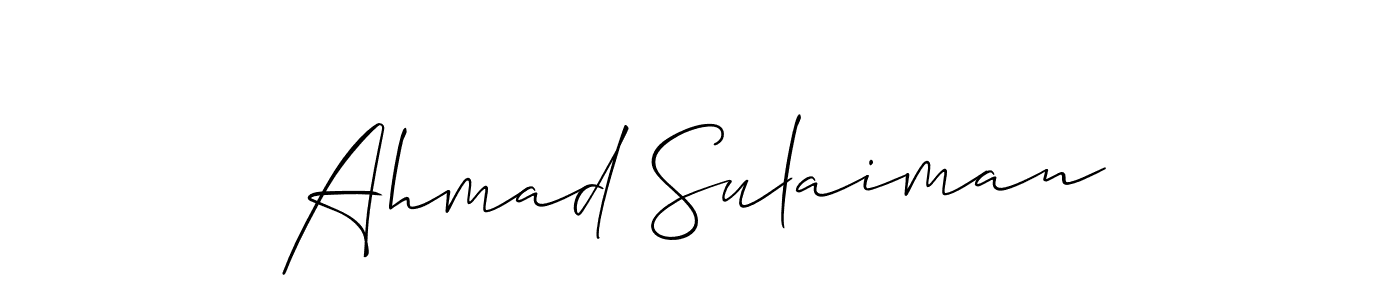 Design your own signature with our free online signature maker. With this signature software, you can create a handwritten (Allison_Script) signature for name Ahmad Sulaiman. Ahmad Sulaiman signature style 2 images and pictures png