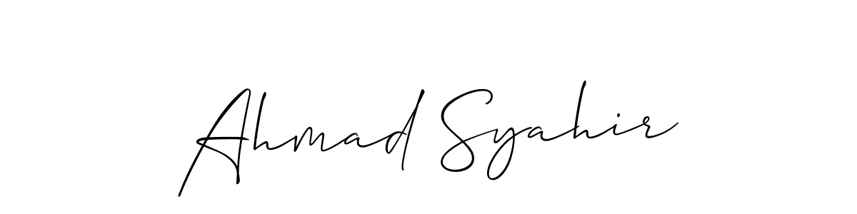 How to make Ahmad Syahir name signature. Use Allison_Script style for creating short signs online. This is the latest handwritten sign. Ahmad Syahir signature style 2 images and pictures png