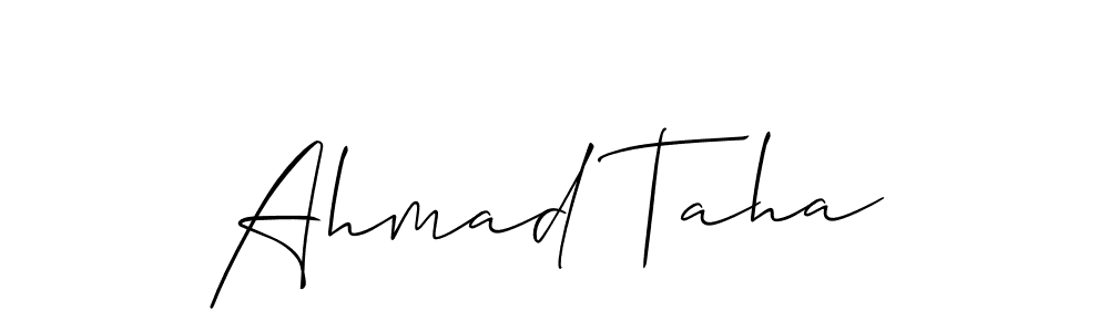 if you are searching for the best signature style for your name Ahmad Taha. so please give up your signature search. here we have designed multiple signature styles  using Allison_Script. Ahmad Taha signature style 2 images and pictures png