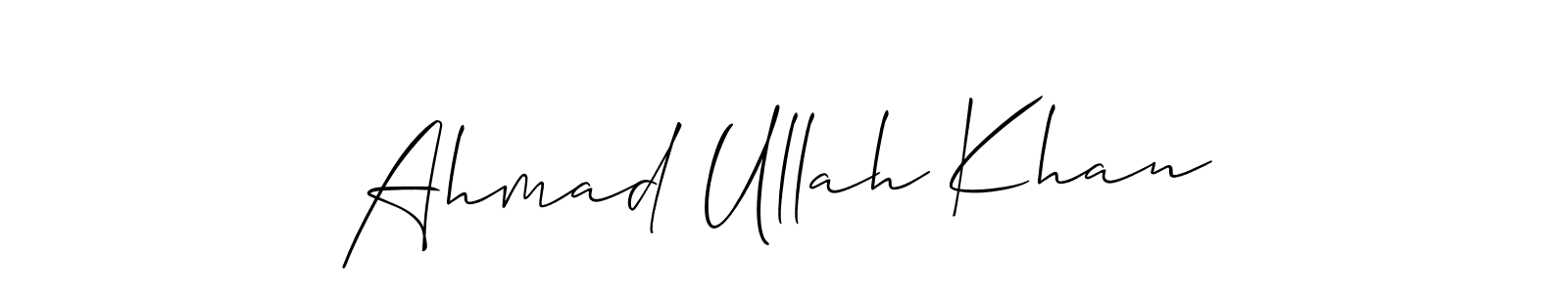 This is the best signature style for the Ahmad Ullah Khan name. Also you like these signature font (Allison_Script). Mix name signature. Ahmad Ullah Khan signature style 2 images and pictures png