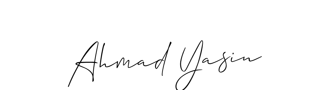 How to make Ahmad Yasin name signature. Use Allison_Script style for creating short signs online. This is the latest handwritten sign. Ahmad Yasin signature style 2 images and pictures png