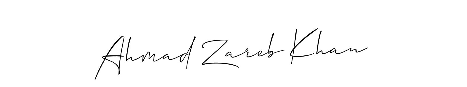 You can use this online signature creator to create a handwritten signature for the name Ahmad Zareb Khan. This is the best online autograph maker. Ahmad Zareb Khan signature style 2 images and pictures png