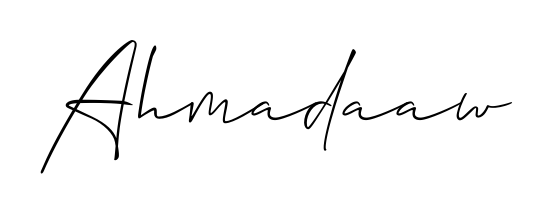 Try this chic Ahmadaaw handwritten sign style. Using Allison_Script font elements, it gives your name a sleek, memorable identity. Ahmadaaw signature style 2 images and pictures png