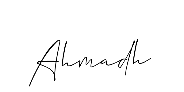 How to make Ahmadh signature? Allison_Script is a professional autograph style. Create handwritten signature for Ahmadh name. Ahmadh signature style 2 images and pictures png