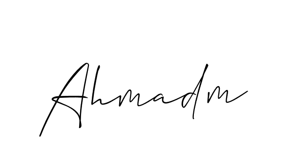 Allison_Script is a professional signature style that is perfect for those who want to add a touch of class to their signature. It is also a great choice for those who want to make their signature more unique. Get Ahmadm name to fancy signature for free. Ahmadm signature style 2 images and pictures png