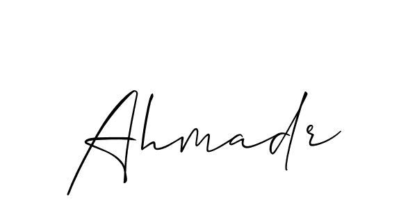 Use a signature maker to create a handwritten signature online. With this signature software, you can design (Allison_Script) your own signature for name Ahmadr. Ahmadr signature style 2 images and pictures png