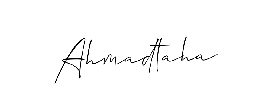 The best way (Allison_Script) to make a short signature is to pick only two or three words in your name. The name Ahmadtaha include a total of six letters. For converting this name. Ahmadtaha signature style 2 images and pictures png