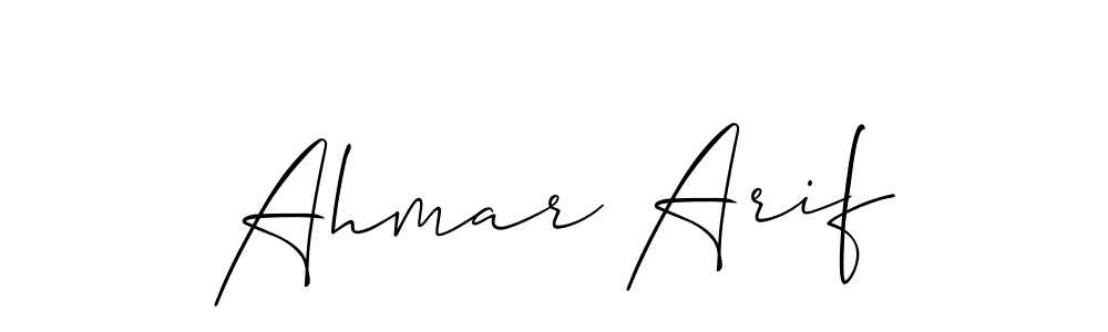 How to make Ahmar Arif signature? Allison_Script is a professional autograph style. Create handwritten signature for Ahmar Arif name. Ahmar Arif signature style 2 images and pictures png