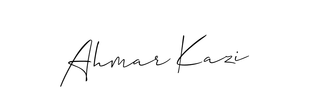 Create a beautiful signature design for name Ahmar Kazi. With this signature (Allison_Script) fonts, you can make a handwritten signature for free. Ahmar Kazi signature style 2 images and pictures png