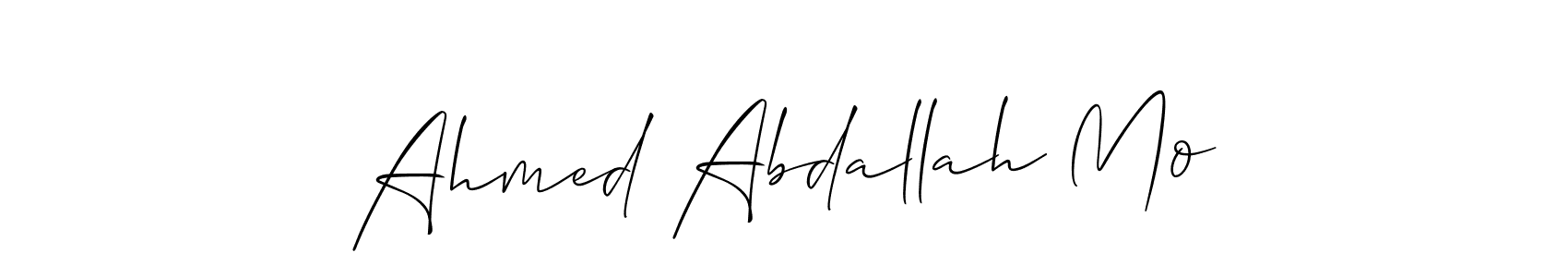 How to make Ahmed Abdallah Mo signature? Allison_Script is a professional autograph style. Create handwritten signature for Ahmed Abdallah Mo name. Ahmed Abdallah Mo signature style 2 images and pictures png