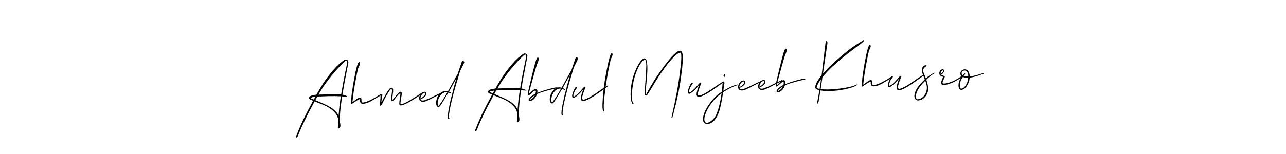 Similarly Allison_Script is the best handwritten signature design. Signature creator online .You can use it as an online autograph creator for name Ahmed Abdul Mujeeb Khusro. Ahmed Abdul Mujeeb Khusro signature style 2 images and pictures png