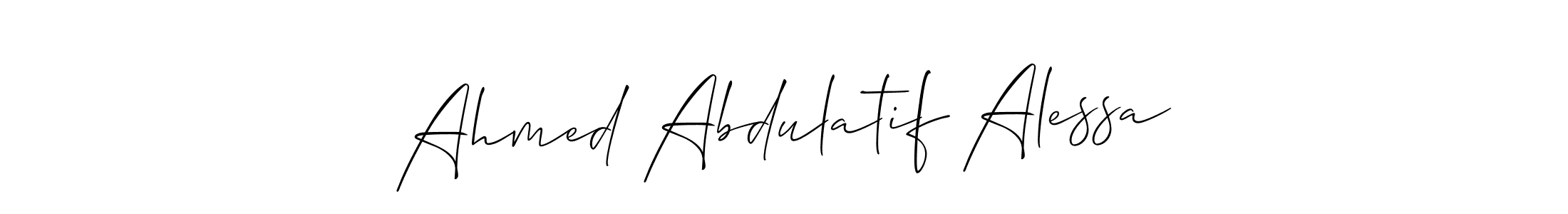 The best way (Allison_Script) to make a short signature is to pick only two or three words in your name. The name Ahmed Abdulatif Alessa include a total of six letters. For converting this name. Ahmed Abdulatif Alessa signature style 2 images and pictures png