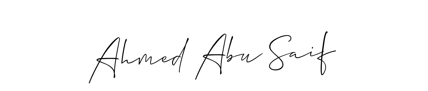 Ahmed Abu Saif stylish signature style. Best Handwritten Sign (Allison_Script) for my name. Handwritten Signature Collection Ideas for my name Ahmed Abu Saif. Ahmed Abu Saif signature style 2 images and pictures png