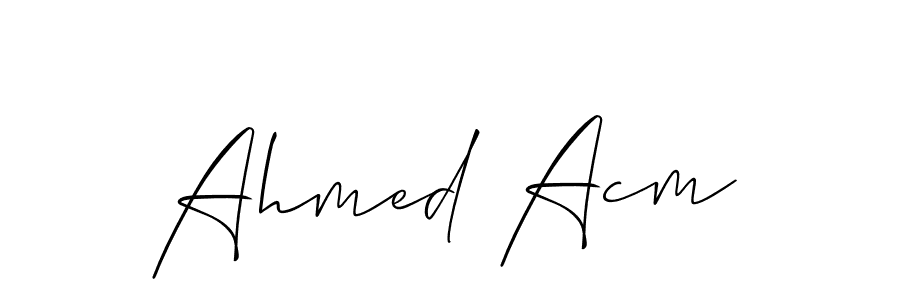 How to make Ahmed Acm signature? Allison_Script is a professional autograph style. Create handwritten signature for Ahmed Acm name. Ahmed Acm signature style 2 images and pictures png