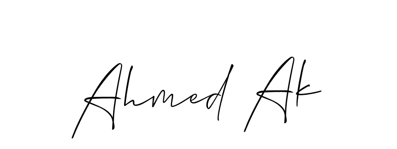 Also we have Ahmed Ak name is the best signature style. Create professional handwritten signature collection using Allison_Script autograph style. Ahmed Ak signature style 2 images and pictures png