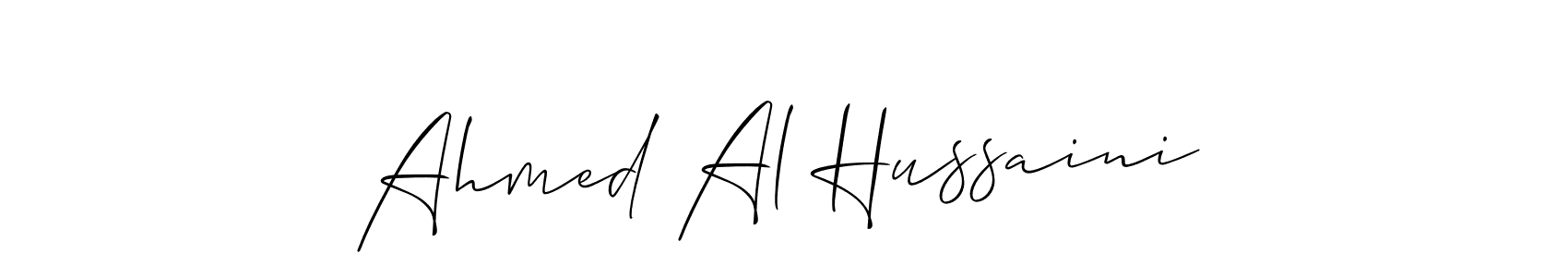 if you are searching for the best signature style for your name Ahmed Al Hussaini. so please give up your signature search. here we have designed multiple signature styles  using Allison_Script. Ahmed Al Hussaini signature style 2 images and pictures png