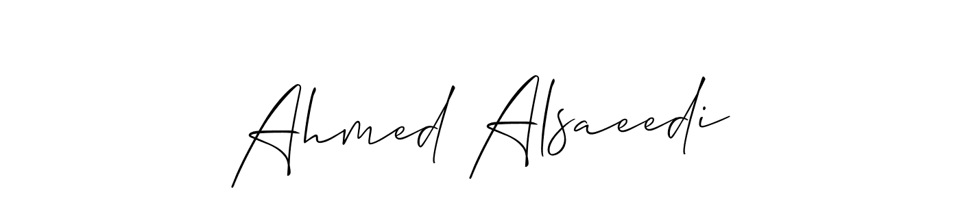 How to make Ahmed Alsaeedi signature? Allison_Script is a professional autograph style. Create handwritten signature for Ahmed Alsaeedi name. Ahmed Alsaeedi signature style 2 images and pictures png