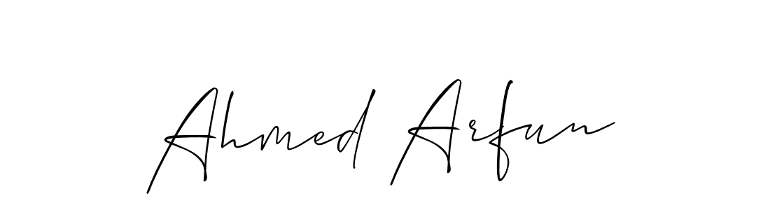 Ahmed Arfun stylish signature style. Best Handwritten Sign (Allison_Script) for my name. Handwritten Signature Collection Ideas for my name Ahmed Arfun. Ahmed Arfun signature style 2 images and pictures png